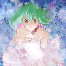 Fanciful artistic image of Ranka in flowery dress