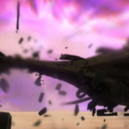 Dimension Eater destroys Zentradi ship